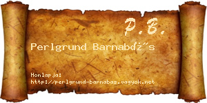 Perlgrund Barnabás névjegykártya